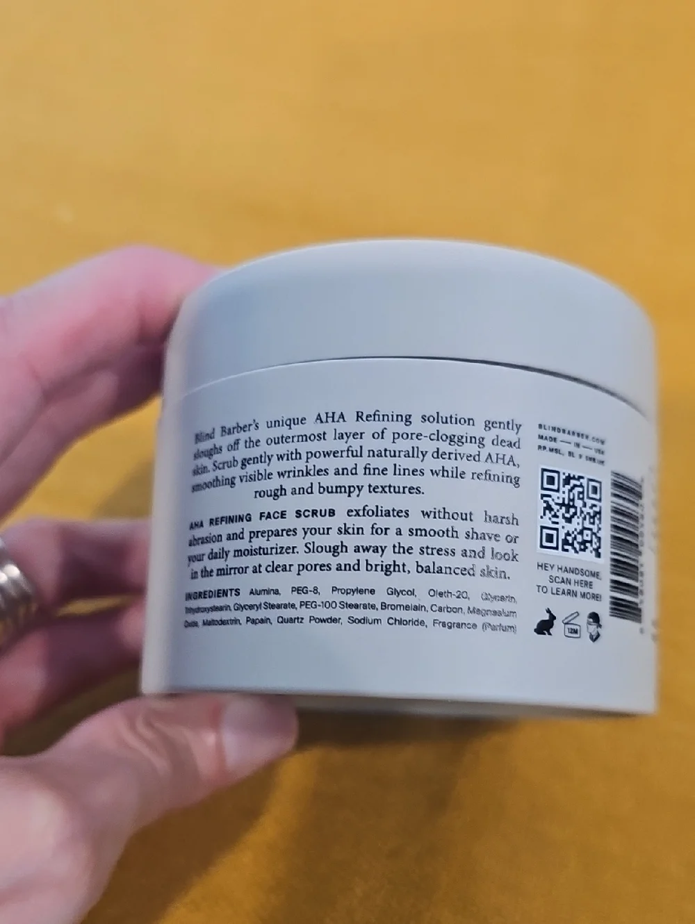 Blind barber AHA _refining Face Scrub With Bioactive Carbon 6oz NWOB